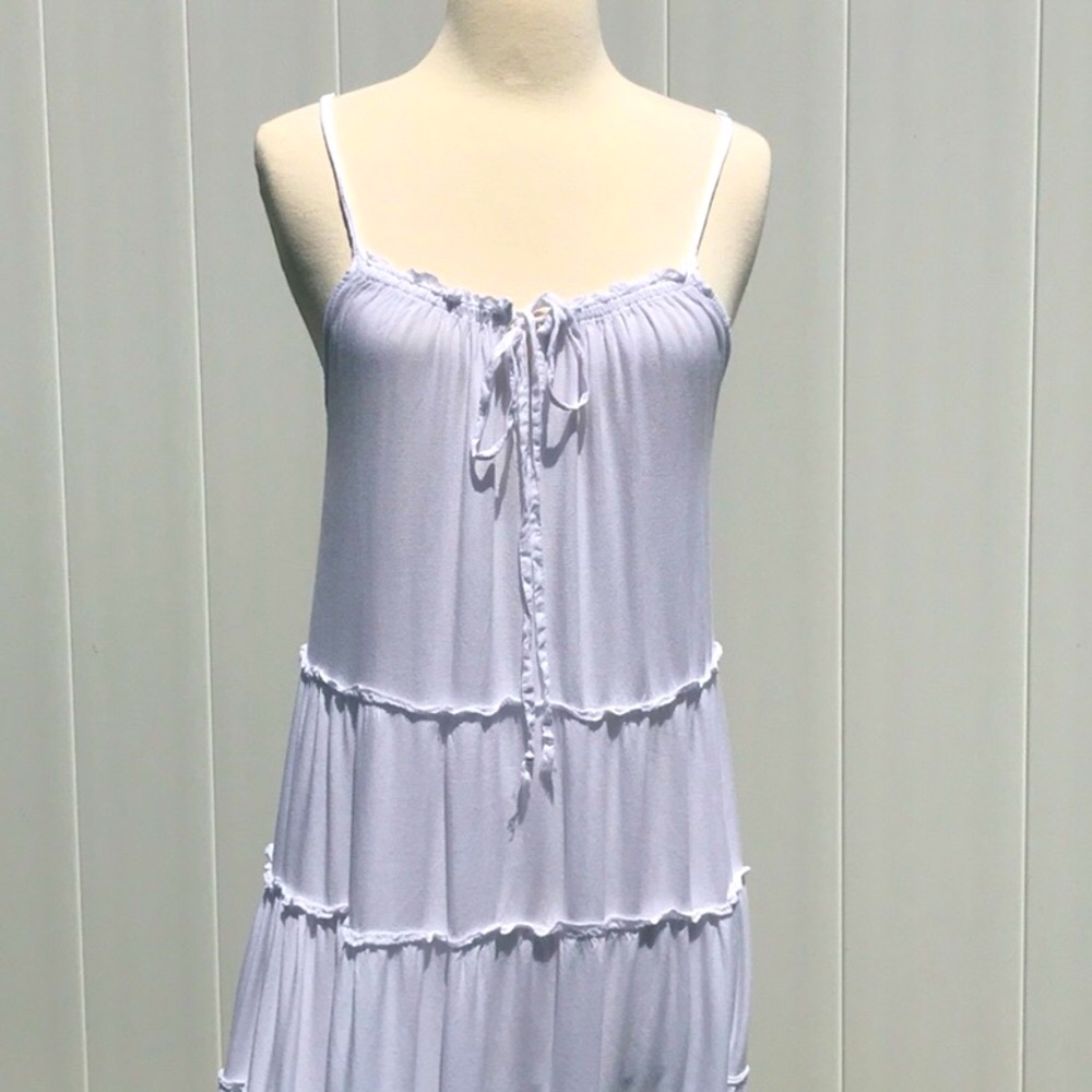 Raviya White Tiered Midi Dress Adjustable Strap Size Small - Picture 3 of 16